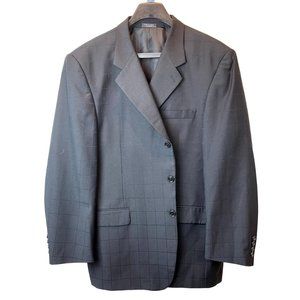 Manzini Uomo Mens Blazer Coat Jacket Single Breasted Long Sleeves Black Size 48R